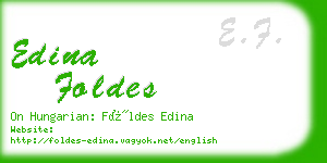 edina foldes business card